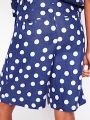 Boden Blue Pleat Wide Leg Shorts - Image 6 of 8