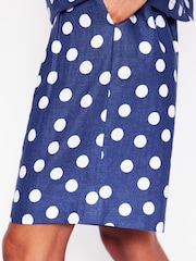 Boden Blue Pleat Wide Leg Shorts - Image 7 of 8