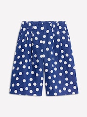Boden Blue Pleat Wide Leg Shorts - Image 8 of 8
