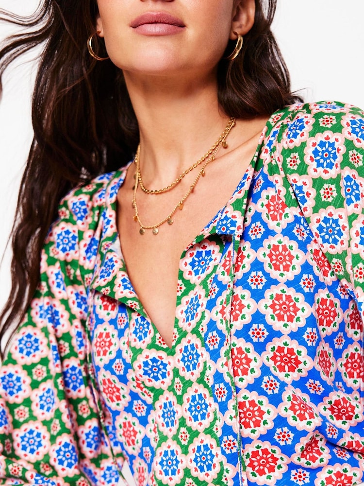 Boden Multi Blouson Sleeve Raglan 100% Cotton Top - Image 3 of 6