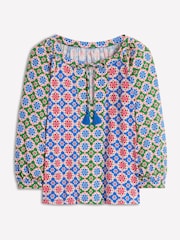Boden Multi Blouson Sleeve Raglan 100% Cotton Top - Image 6 of 6