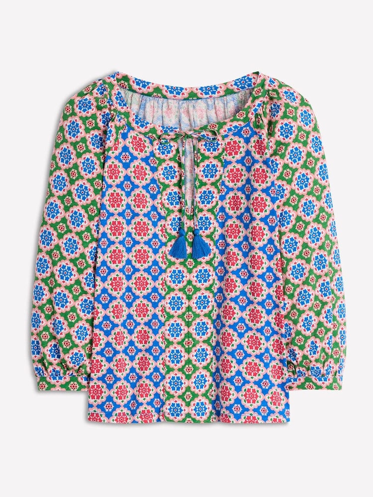 Boden Multi Blouson Sleeve Raglan 100% Cotton Top - Image 6 of 6
