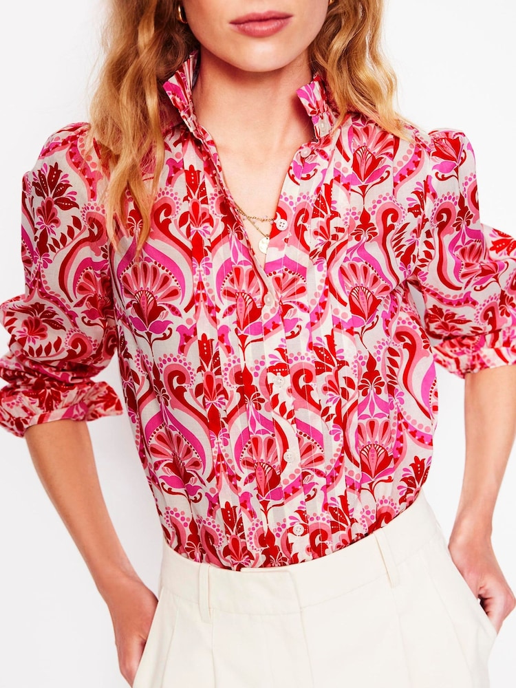Boden Pink Felicity 100% Cotton Blouse - Image 4 of 7