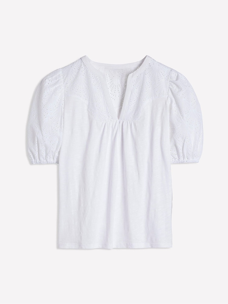 Boden White Dolly Broderie 100% Cotton Top - Image 6 of 6 Boden White Dolly Broderie 100% Cotton Top - Image 6 of 6