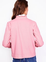 Boden Pink Denim Frill Collar 100% Cotton Jacket - Image 4 of 5