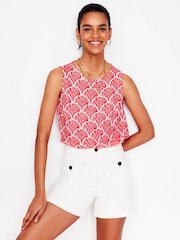 Boden Red 100% Linen Shell Top - Image 1 of 4