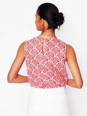Boden Red 100% Linen Shell Top - Image 3 of 4
