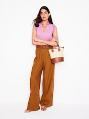 Boden Purple Aria Broderie Trim Vest - Image 1 of 4