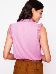 Boden Purple Aria Broderie Trim Vest - Image 2 of 4