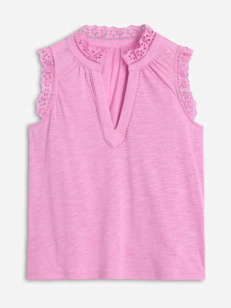 Boden Purple Aria Broderie Trim Vest - Image 4 of 4