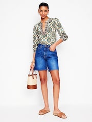Boden Green 100% Cotton Notch Neck Top - Image 5 of 6
