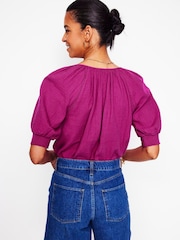 Boden Trim Insert Double Cloth 100% Cotton Top - Imagen 3 de 5