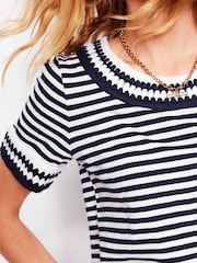Boden Cream Fae Crochet 100% Cotton T-Shirt - Image 2 of 5