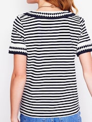 Boden Cream Fae Crochet 100% Cotton T-Shirt - Image 3 of 5