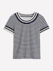 Boden Cream Fae Crochet 100% Cotton T-Shirt - Image 5 of 5