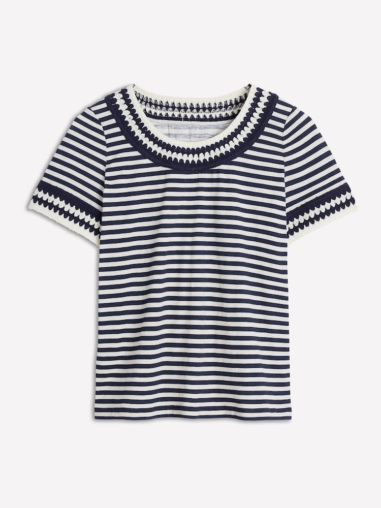 Boden Cream Fae Crochet 100% Cotton T-Shirt - Image 5 of 5