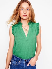 Boden Green Aria Broderie Trim Vest - Image 1 of 5