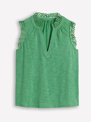 Boden Green Aria Broderie Trim Vest - Image 5 of 5
