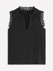 Boden Black Aria Broderie Trim Vest - Image 5 of 5
