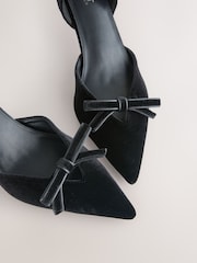 Schwarz - Forever Comfort® Samtschleife mit spitzer Zehenpartie, zweiteilige Absatzschuhe - Bild 10 von 11
