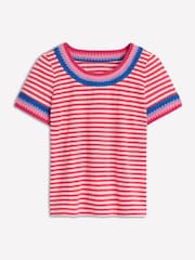 Boden Red Fae Crochet 100% Cotton T-Shirt - Image 5 of 5