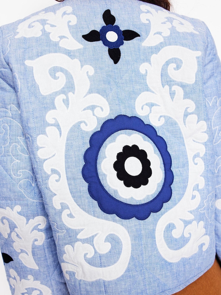 Boden Blue Chelsea Embroidered Jacket - Image 3 of 7