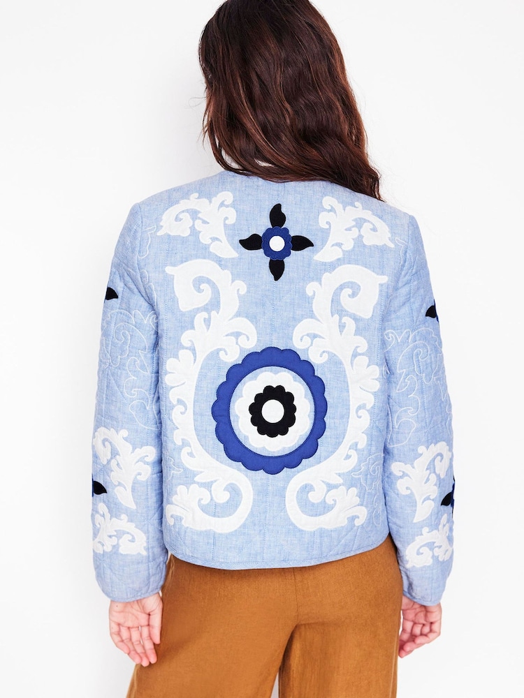 Boden Blue Chelsea Embroidered Jacket - Image 4 of 7