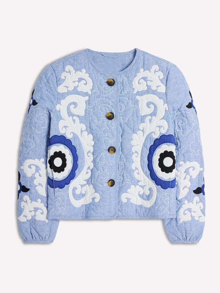 Boden Blue Chelsea Embroidered Jacket - Image 7 of 7