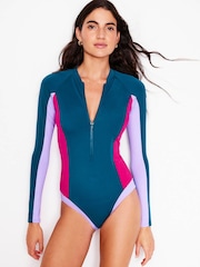 Boden Sporty Raglan Sleeve Swimsuit - Image 1 of 6