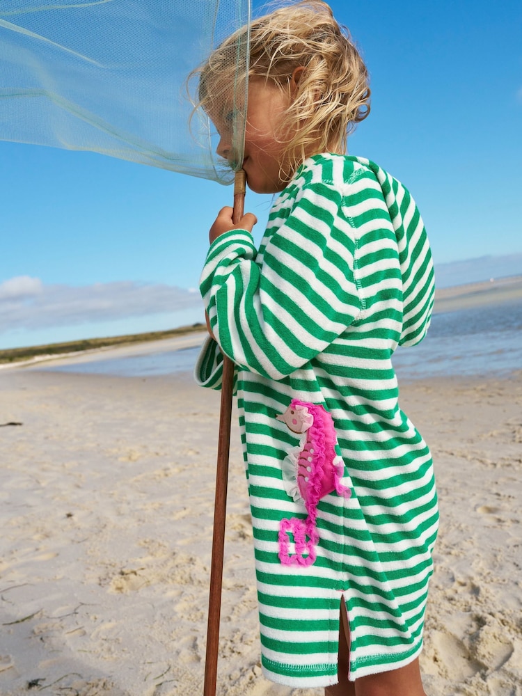 Boden Green Mara Towelling Throw-On Robe - Image 1 of 4