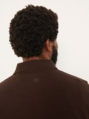 FatFace Chocolate Brown AYR Long Sleeve Ribbed Polo - Image 2 of 5