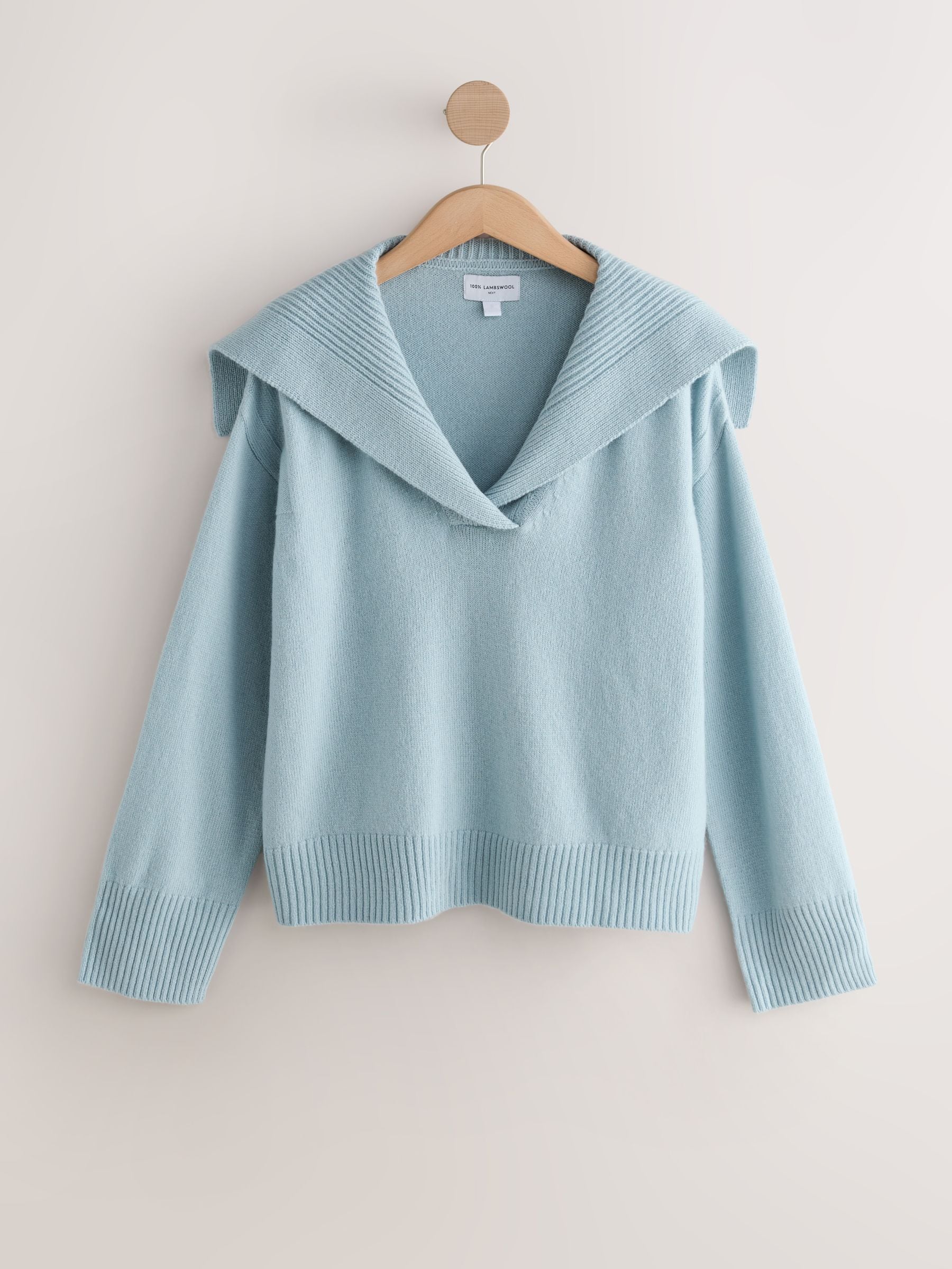 Buy Blue N.Premium 100% Lambswool Sailor Collar Jumper from Next USA
