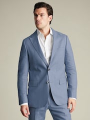 Charles Tyrwhitt Blue Slim Fit Slim Fit 100% Linen Jacket - Image 1 of 5