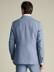 Charles Tyrwhitt Blue Slim Fit Slim Fit 100% Linen Jacket - Image 2 of 5