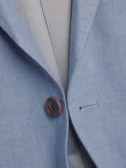 Charles Tyrwhitt Blue Slim Fit Slim Fit 100% Linen Jacket - Image 5 of 5
