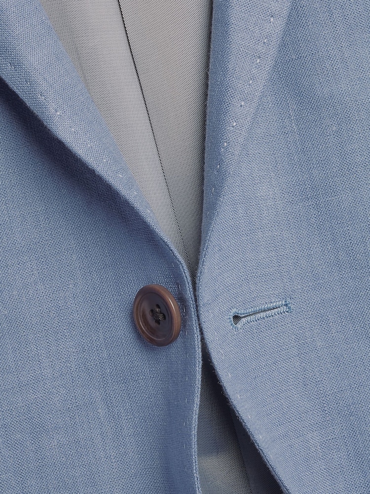 Charles Tyrwhitt Blue Slim Fit Slim Fit 100% Linen Jacket - Image 5 of 5
