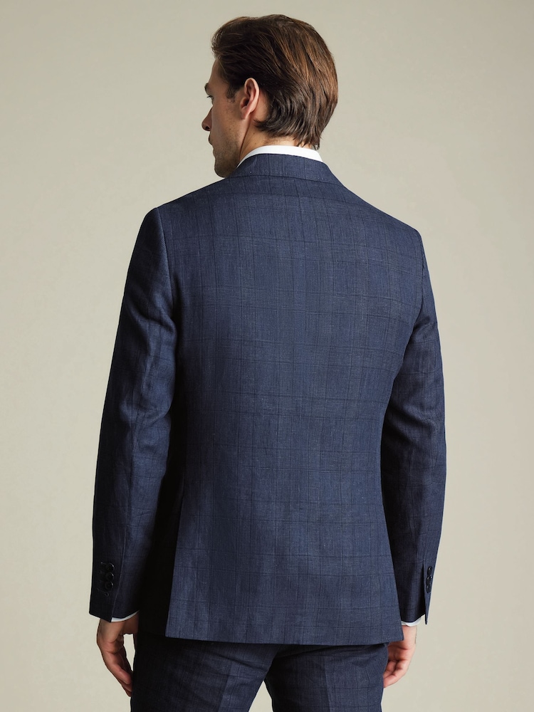 Charles Tyrwhitt Blue Slim Fit 100% Linen Jacket - Image 2 of 5