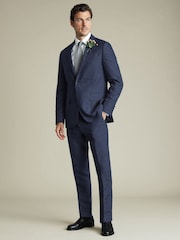 Charles Tyrwhitt Blue Slim Fit 100% Linen Jacket - Image 5 of 5