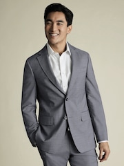 Charles Tyrwhitt Blue Slim Fit Italian Puppytooth Jacket - Image 1 of 6