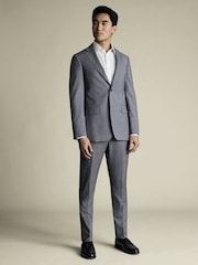 Charles Tyrwhitt Blue Slim Fit Italian Puppytooth Jacket - Image 4 of 6