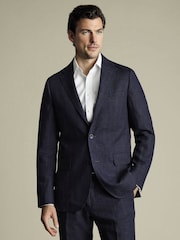Charles Tyrwhitt Blue Classic Fit 100% Linen Jacket - Image 1 of 6