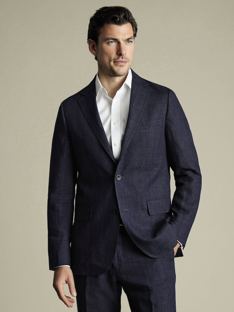 Charles Tyrwhitt Blue Classic Fit 100% Linen Jacket - Image 1 of 6