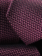 Charles Tyrwhitt Dark Pink Stain Resistant Geo Tie - Image 2 of 2