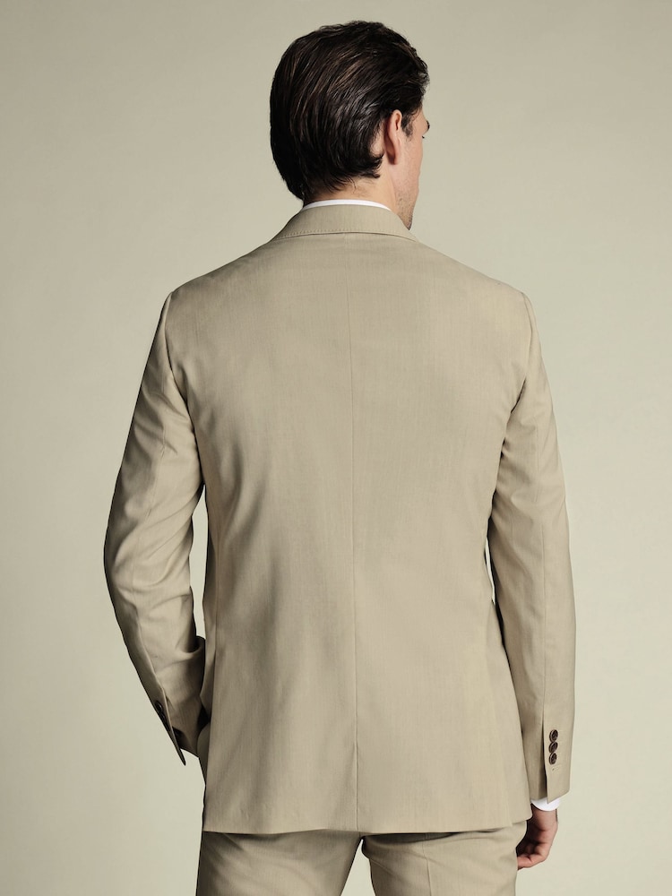 Charles Tyrwhitt Brown Slim Fit Tropical Trousers - Image 2 of 6 Charles Tyrwhitt Brown Slim Fit Tropical Trousers - Image 2 of 6