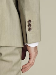 Charles Tyrwhitt Brown Slim Fit Tropical Trousers - Image 3 of 6