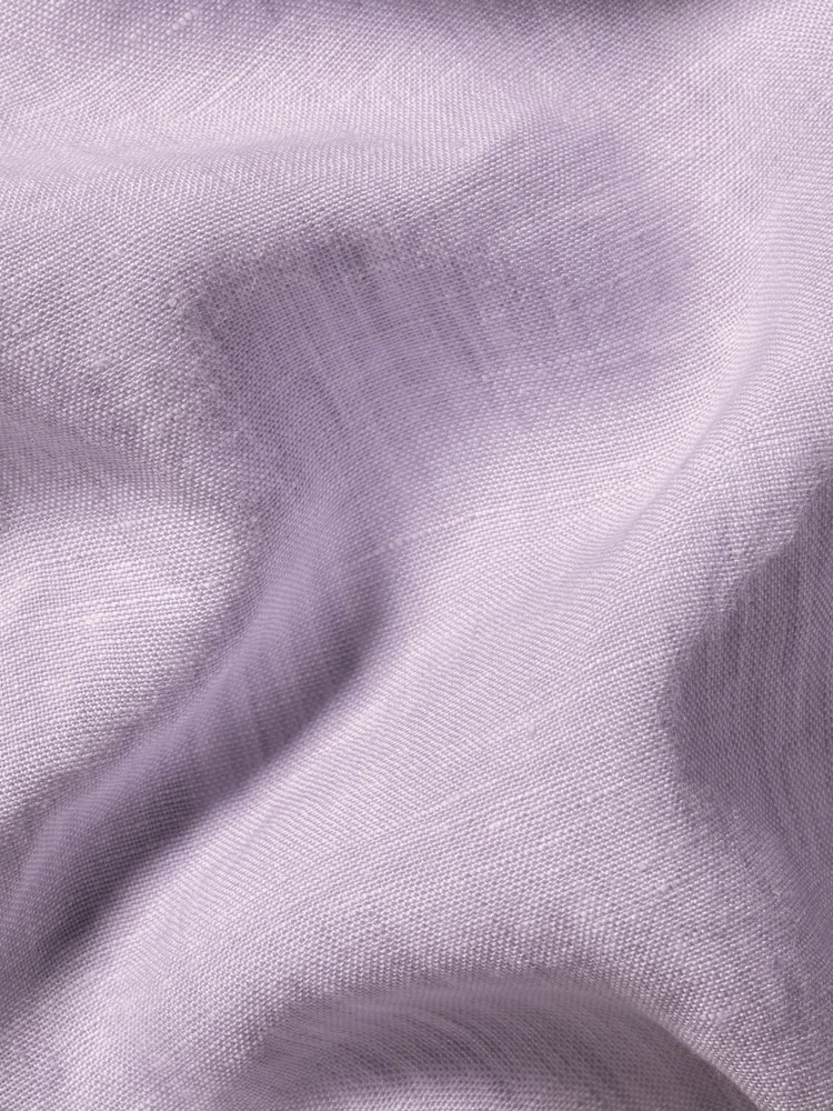 Lila - Charles Tyrwhitt Kurzärmeliges Hemd aus 100 % Leinen in Slim-Fit, Uni - Bild 5 von 5
