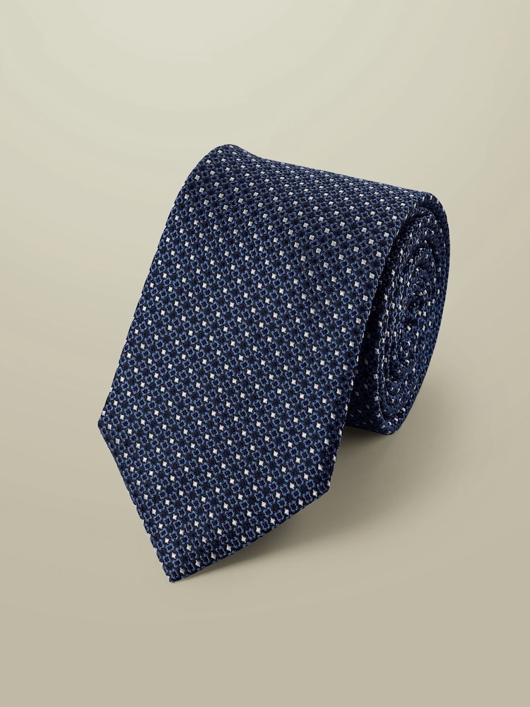 Charles Tyrwhitt Blue Silk Stain Resistant Semi Plain Tie - Image 1 of 2