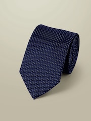 Charles Tyrwhitt Blue Silk Stain Resistant Semi Plain Tie - Image 1 of 2