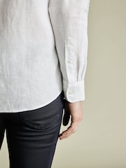Charles Tyrwhitt Slim Fit Plain Cutaway Pure 100% Linen Shirt - Bild 3 von 6