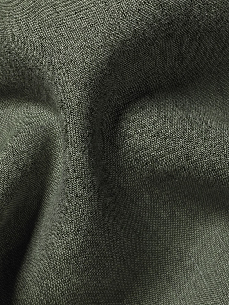 Grün - Charles Tyrwhitt Kurzärmeliges Hemd aus 100 % Leinen in Slim-Fit, Uni - Bild 6 von 6